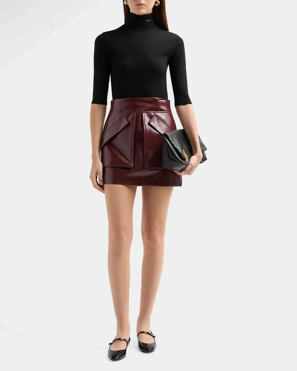 Aknvas Cherry Faux Leather Mini Skirt | Thumbnail 2 Aknvas Cherry Faux Leather Mini Skirt | Thumbnail 2