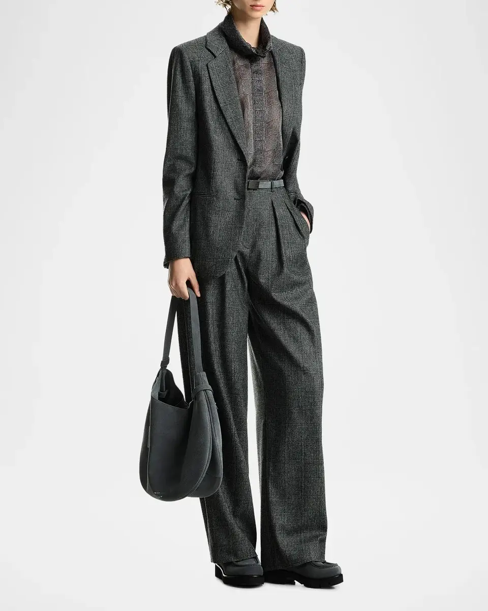 Emporio Armani Plaid Notch-Lapel Jacket | Thumbnail 2 Emporio Armani Plaid Notch-Lapel Jacket | Thumbnail 2
