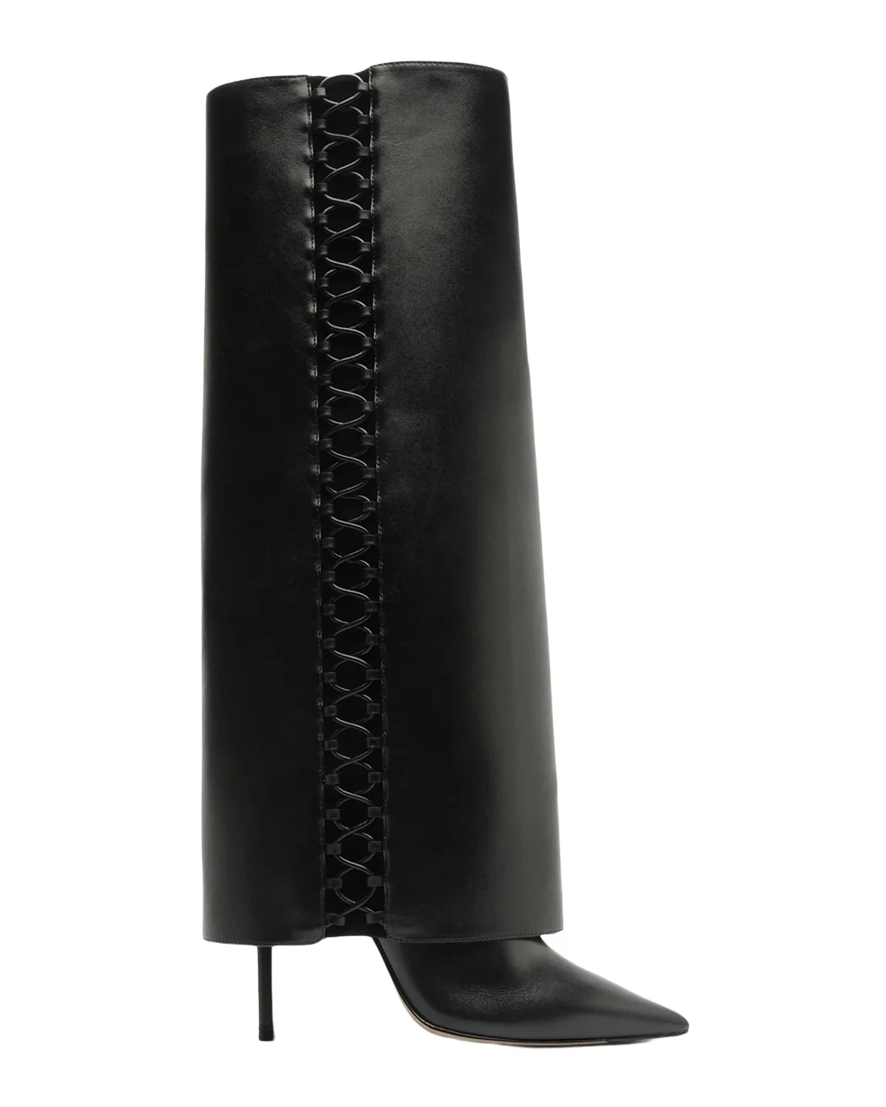 100mm Holly Leather Knee-High Boots