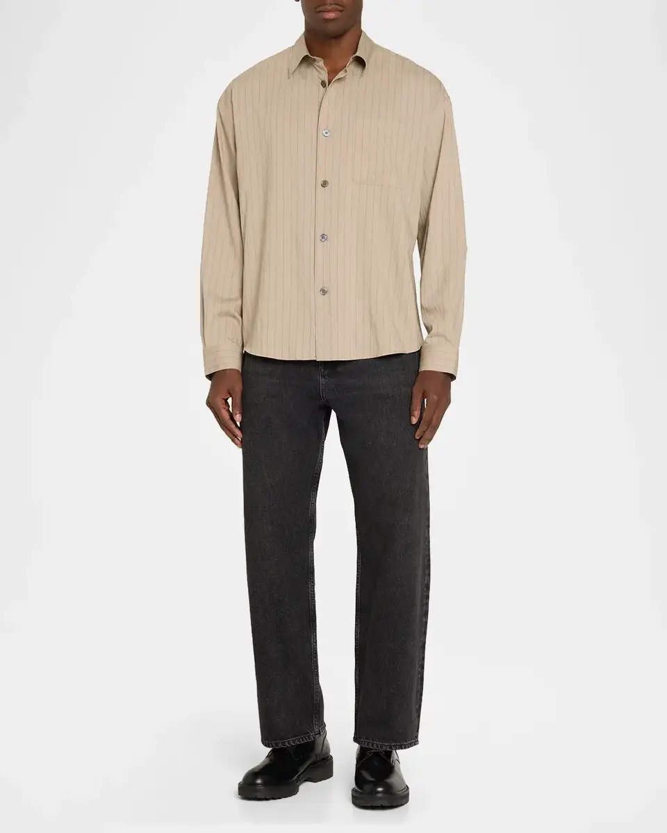 Frame Men's Hairline Stripe Button-Front Shirt | Thumbnail 2