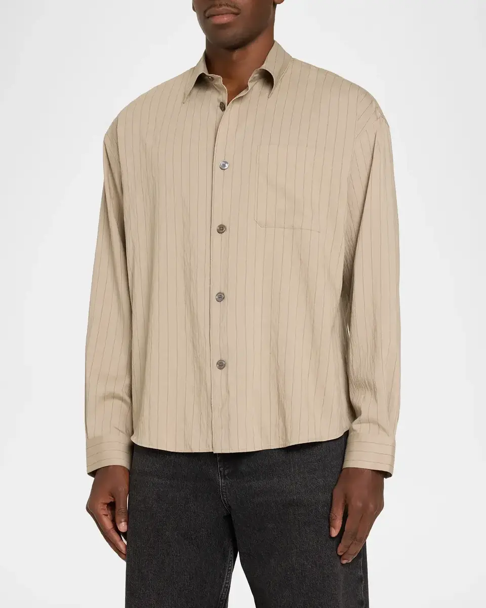 Frame Men's Hairline Stripe Button-Front Shirt | Thumbnail 4
