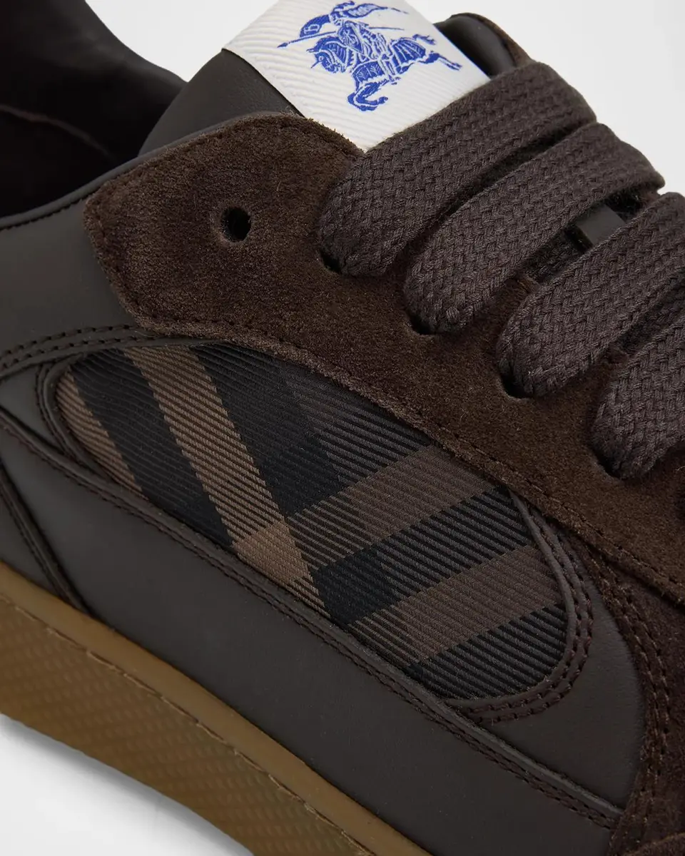 Burberry Men's Terrace Leather, Suede and Check Sneakers | Thumbnail 3