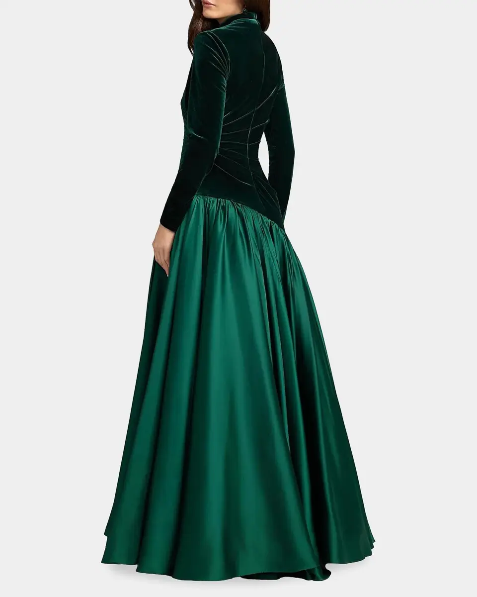 Mac Duggal Mixed-Media Asymmetric Ballgown | Thumbnail 3 Mac Duggal Mixed-Media Asymmetric Ballgown | Thumbnail 3