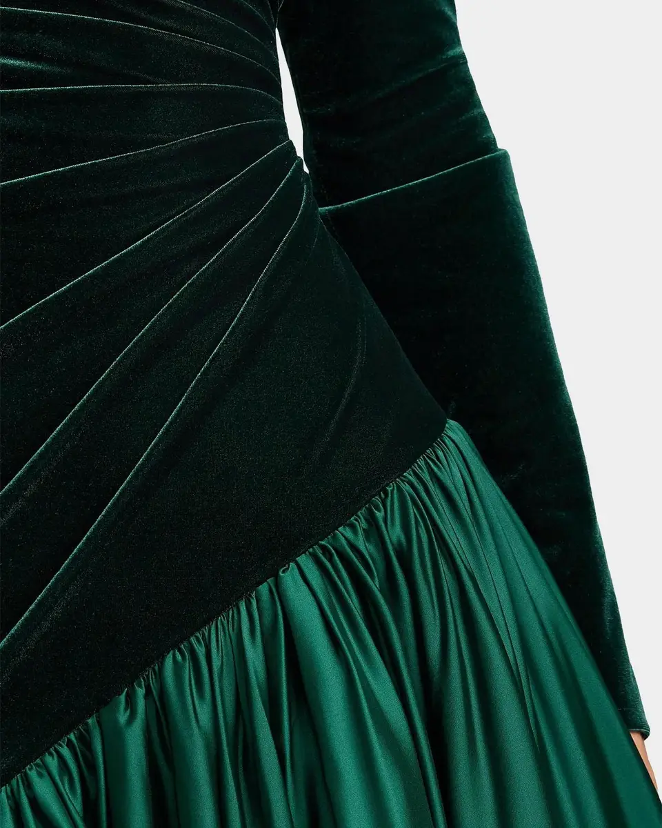 Mac Duggal Mixed-Media Asymmetric Ballgown | Thumbnail 4 Mac Duggal Mixed-Media Asymmetric Ballgown | Thumbnail 4