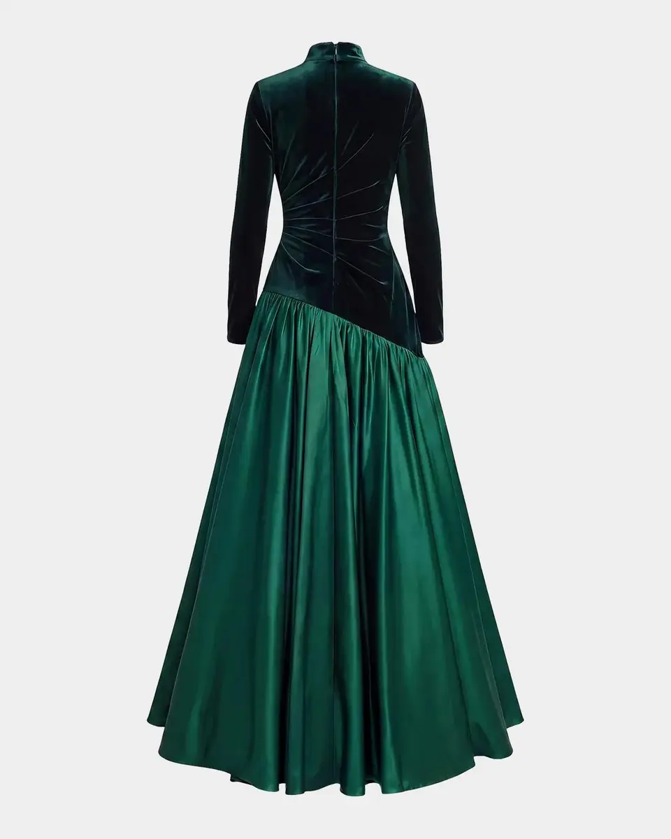 Mac Duggal Mixed-Media Asymmetric Ballgown | Thumbnail 5 Mac Duggal Mixed-Media Asymmetric Ballgown | Thumbnail 5