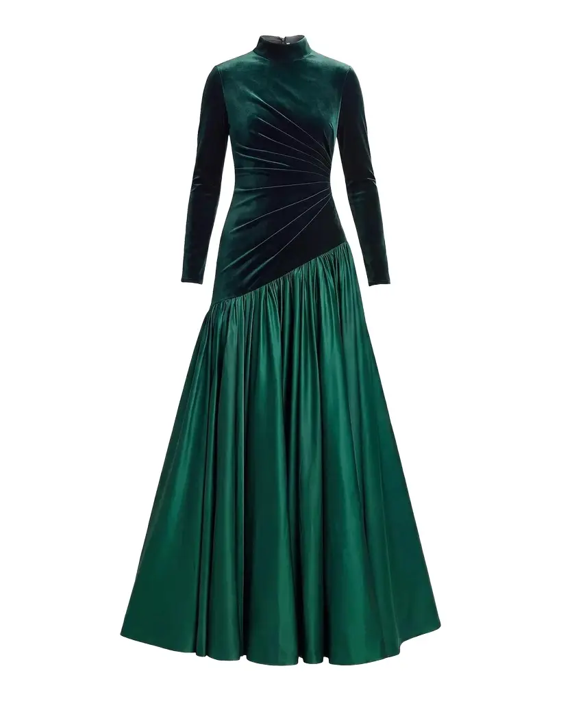 Mac Duggal Mixed-Media Asymmetric Ballgown