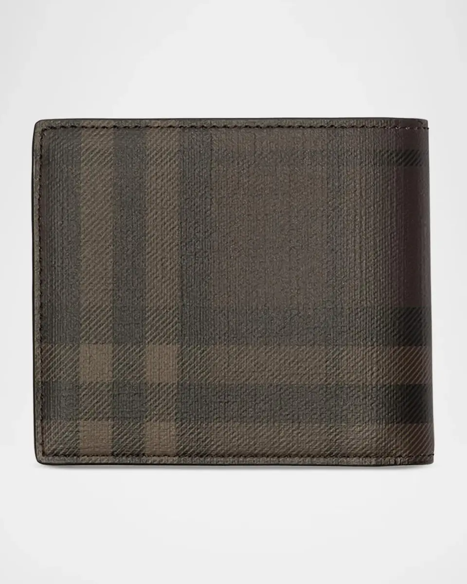 Burberry Men's Check Canvas Bifold Wallet | Thumbnail 3