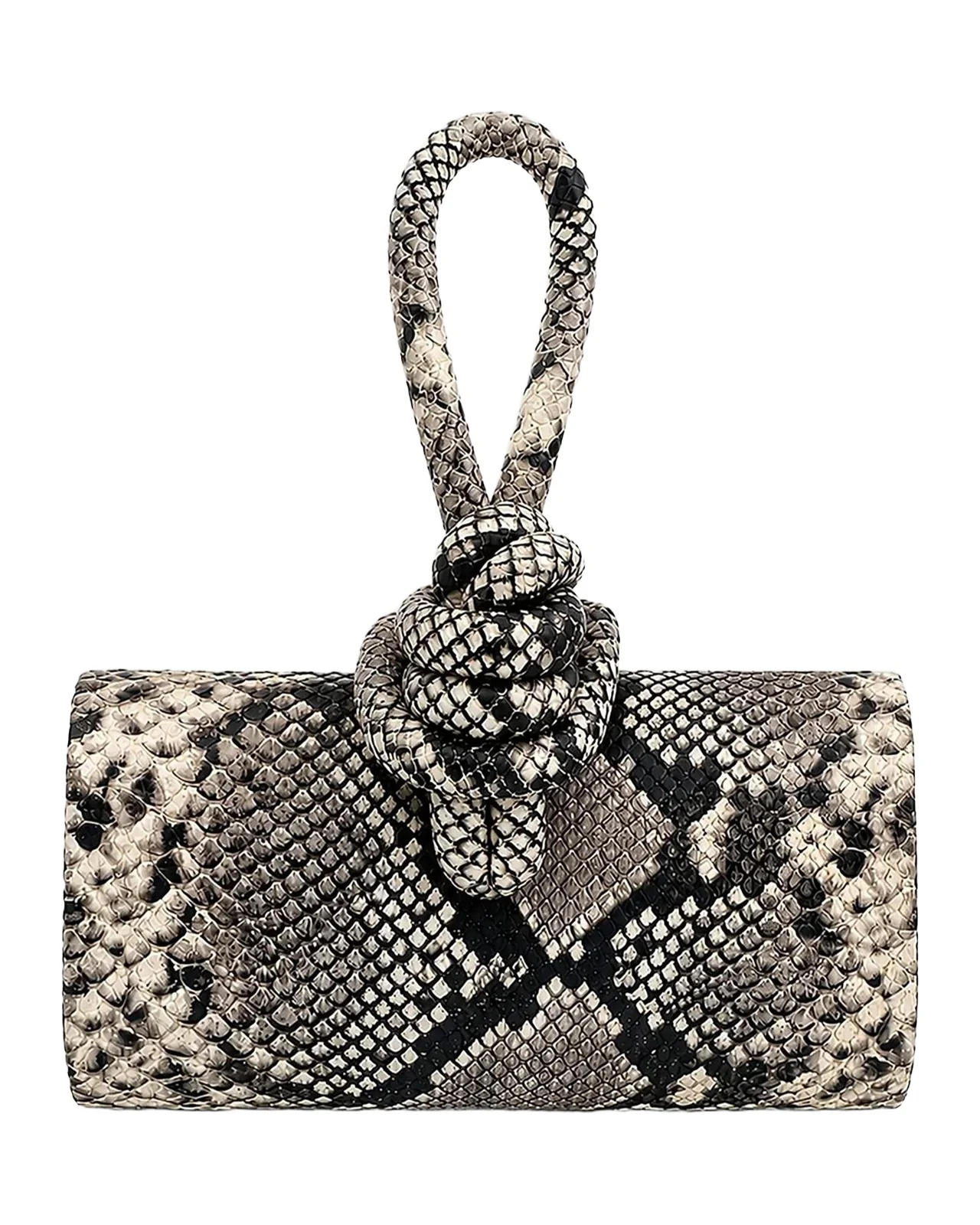 The Amina Snakeskin-Embossed Leather Top Handle Bag