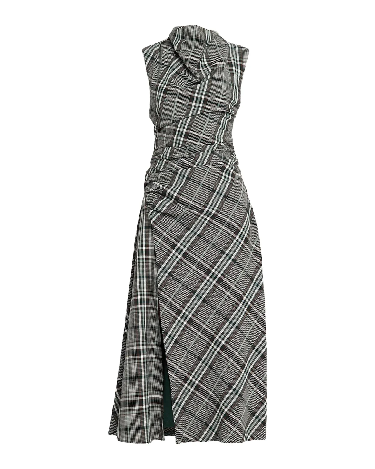 Simkhai Burke Plaid Cowl-Neck Maxi Dress