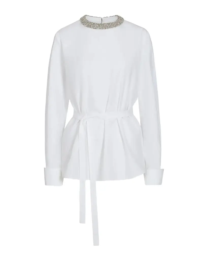 TWP Crystal-Embellished Tie-Waist Top | Image 1 TWP Crystal-Embellished Tie-Waist Top | Image 1