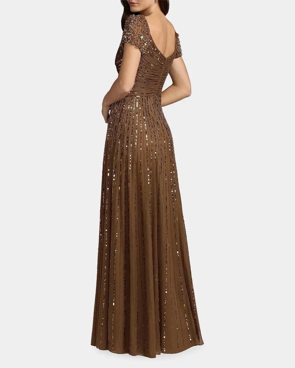 Mac Duggal Embellished Mesh Fit-&-Flare Gown | Thumbnail 3