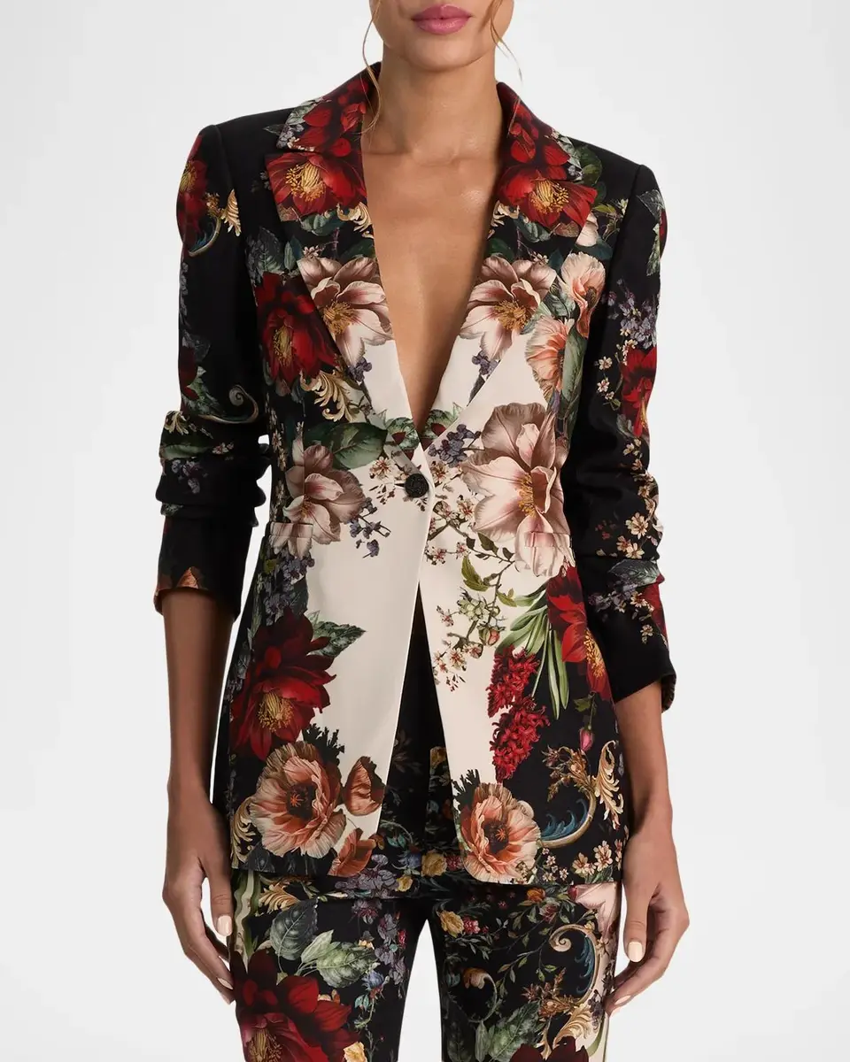 Alice + Olivia Breann Floral Fitted Blazer | Thumbnail 4
