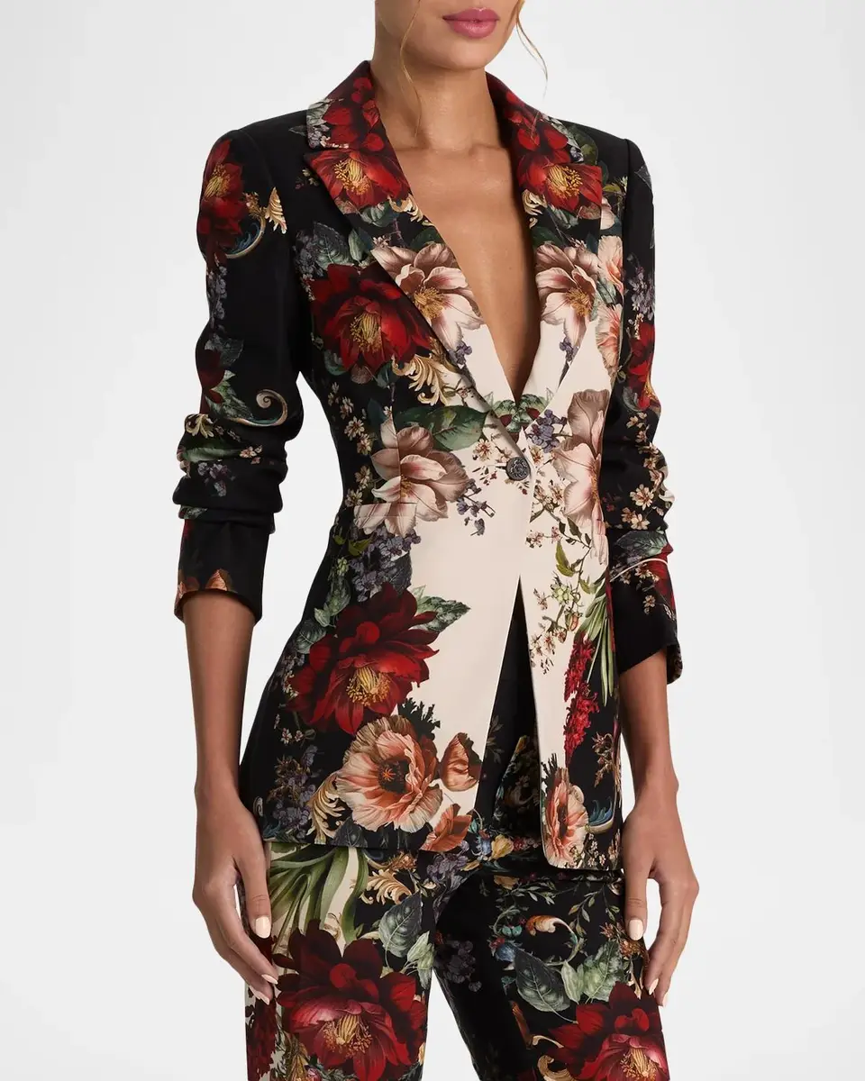 Alice + Olivia Breann Floral Fitted Blazer | Thumbnail 6