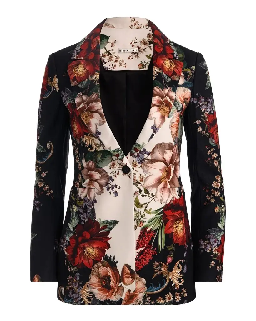 Alice + Olivia Breann Floral Fitted Blazer