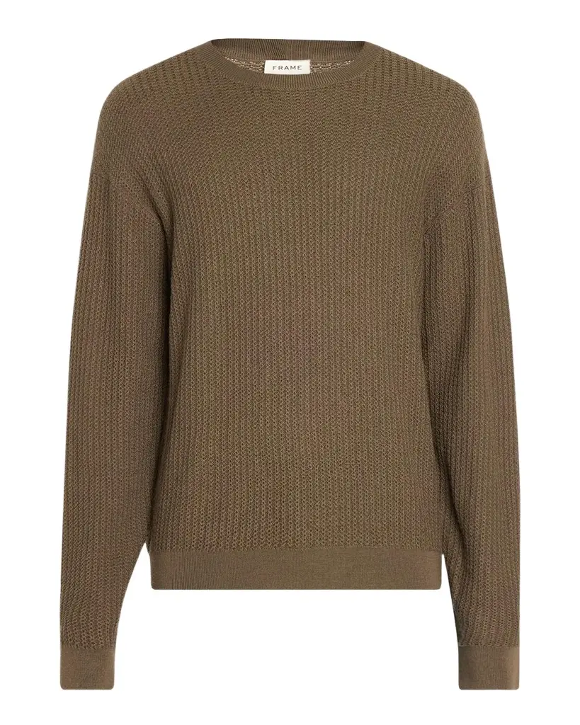 Frame Textured Wool Crewneck Sweater | Image 1 Frame Textured Wool Crewneck Sweater | Image 1