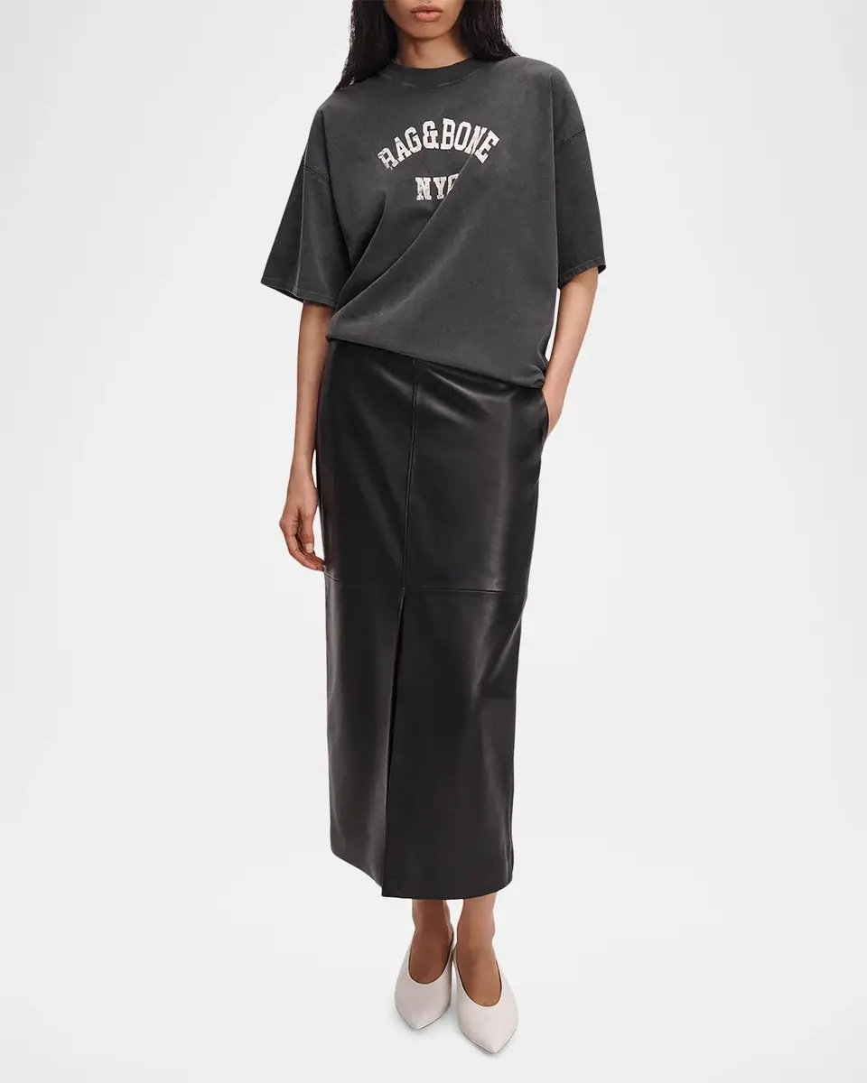 rag & bone Bessie Leather Midi Skirt | Thumbnail 2 rag & bone Bessie Leather Midi Skirt | Thumbnail 2