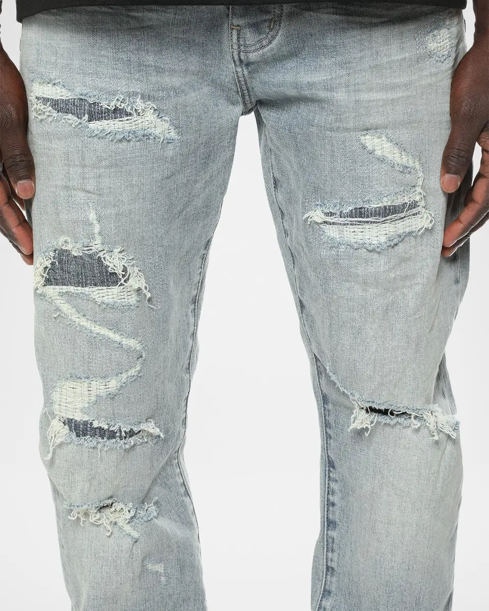 PURPLE Layered Distressed Jeans | Thumbnail 4 PURPLE Layered Distressed Jeans | Thumbnail 4