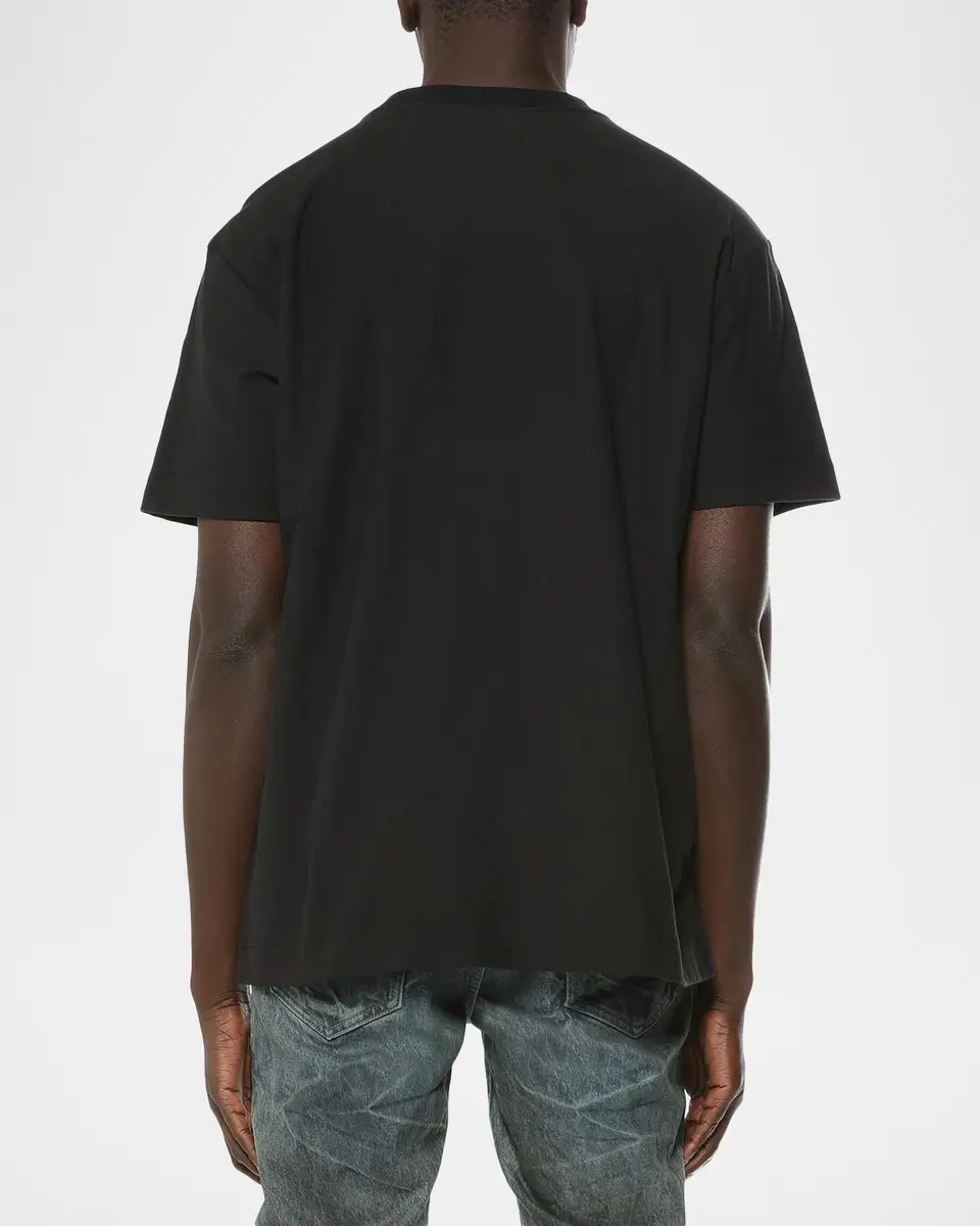 PURPLE Men's Smudged Gothic Cotton T-Shirt | Thumbnail 2