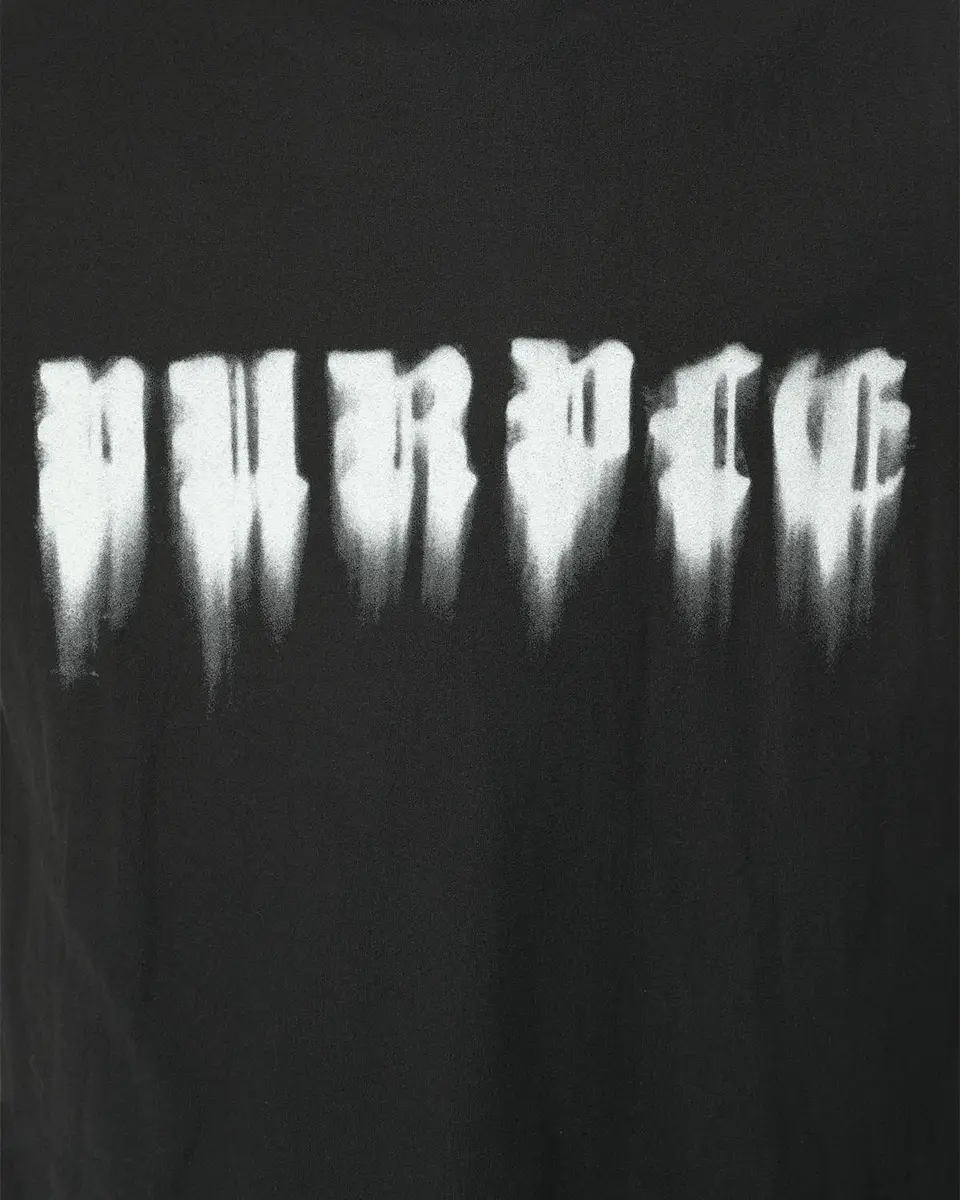 PURPLE Men's Smudged Gothic Cotton T-Shirt | Thumbnail 4