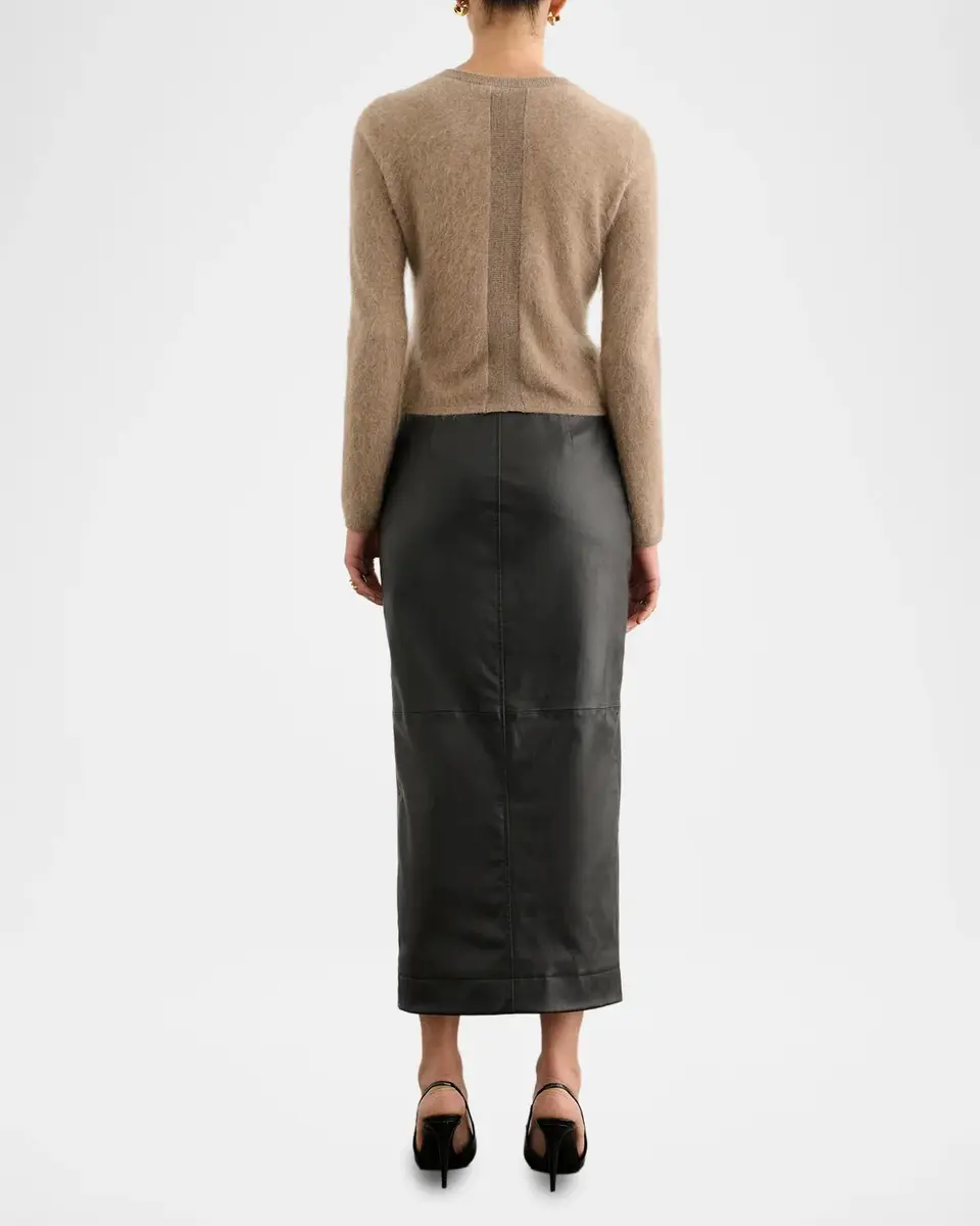 Toccin Meg Faux Leather Midi Skirt | Thumbnail 3 Toccin Meg Faux Leather Midi Skirt | Thumbnail 3