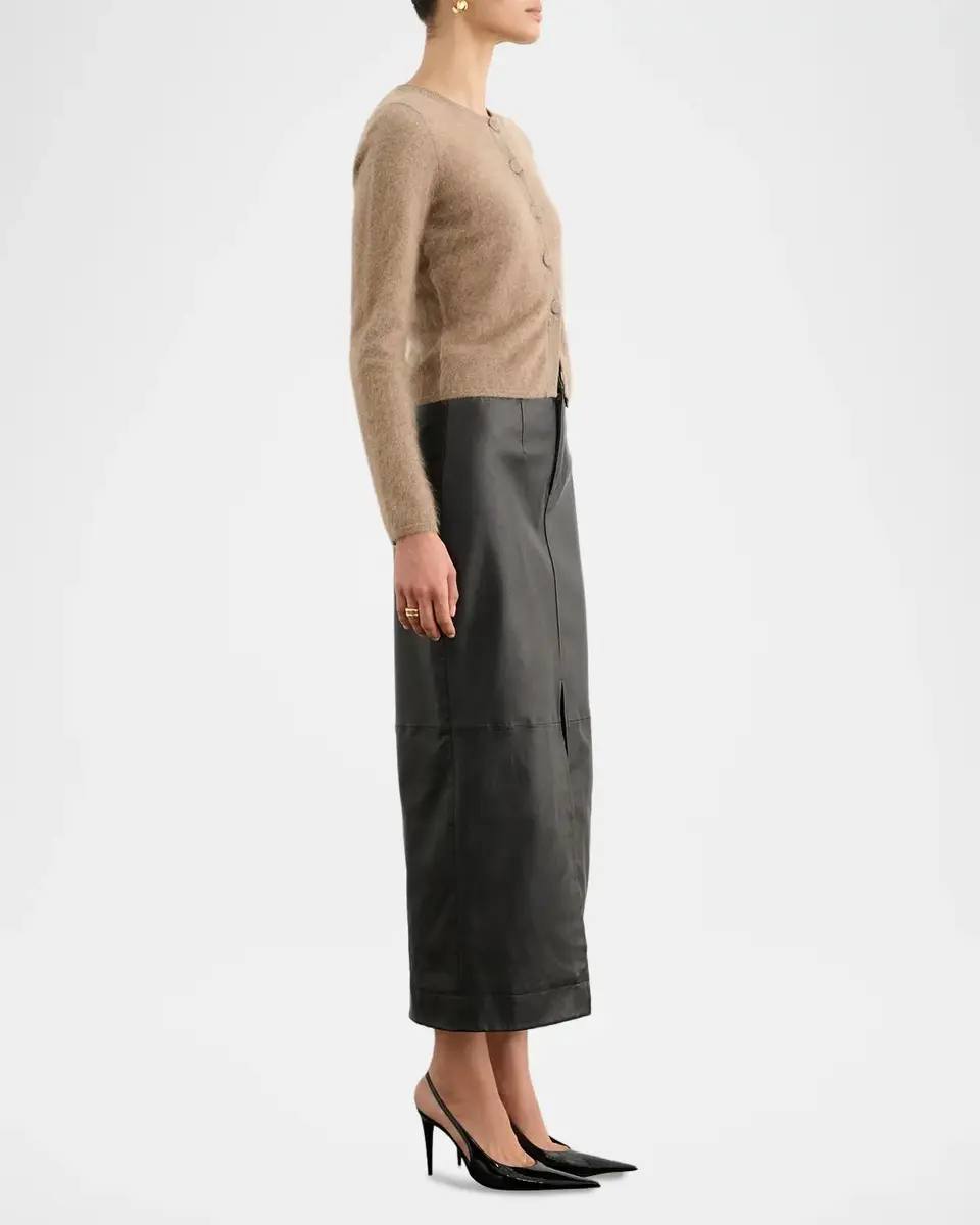 Toccin Meg Faux Leather Midi Skirt | Thumbnail 4 Toccin Meg Faux Leather Midi Skirt | Thumbnail 4