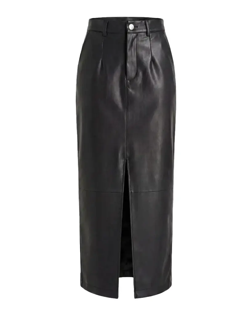 Toccin Meg Faux Leather Midi Skirt