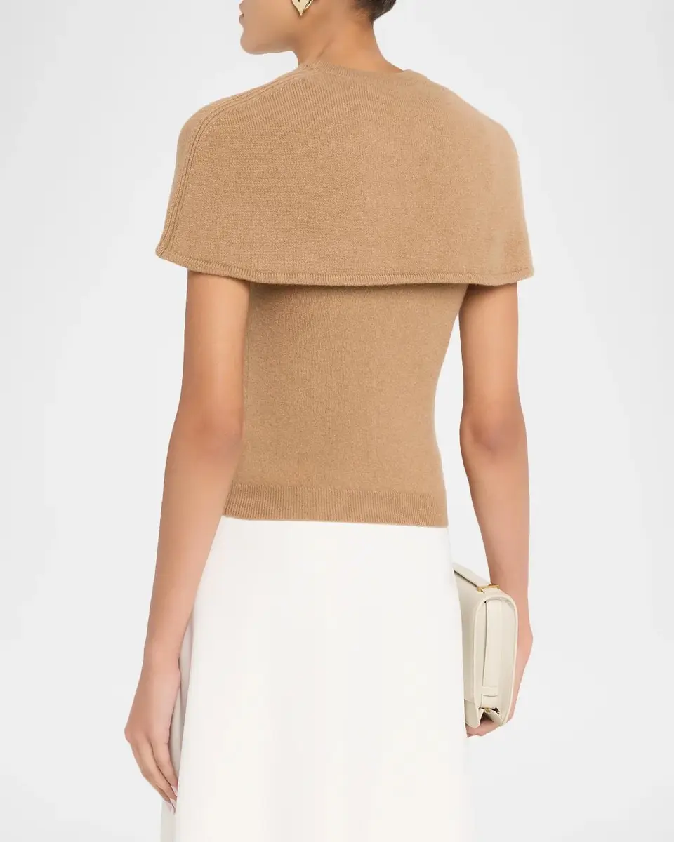 Simkhai Yuki Short-Sleeve Cashmere Cape Top | Thumbnail 3 Simkhai Yuki Short-Sleeve Cashmere Cape Top | Thumbnail 3