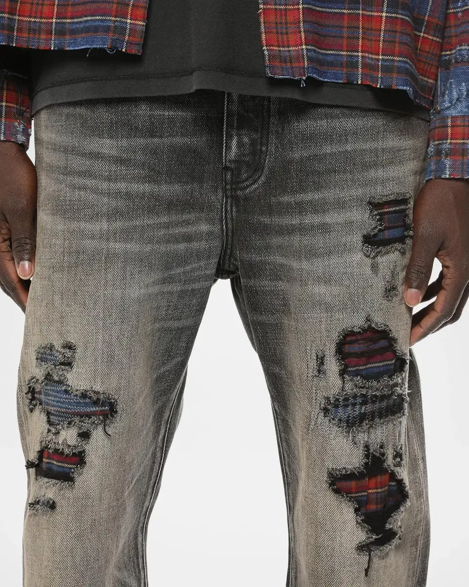 PURPLE Rip & Repair Straight-Leg Jeans | Thumbnail 5