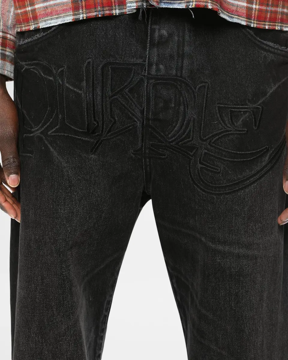 PURPLE P018 Logo Appliqué Wide-Leg Jeans | Thumbnail 4 PURPLE P018 Logo Appliqué Wide-Leg Jeans | Thumbnail 4