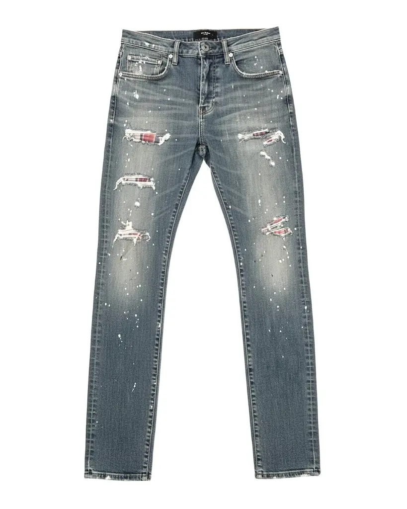 PURPLE Paint Repair Skinny Jeans | Image 1 PURPLE Paint Repair Skinny Jeans | Image 1