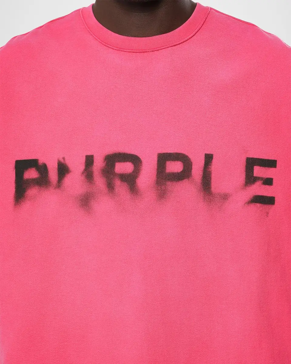 PURPLE Men's Textured Logo T-Shirt | Thumbnail 4