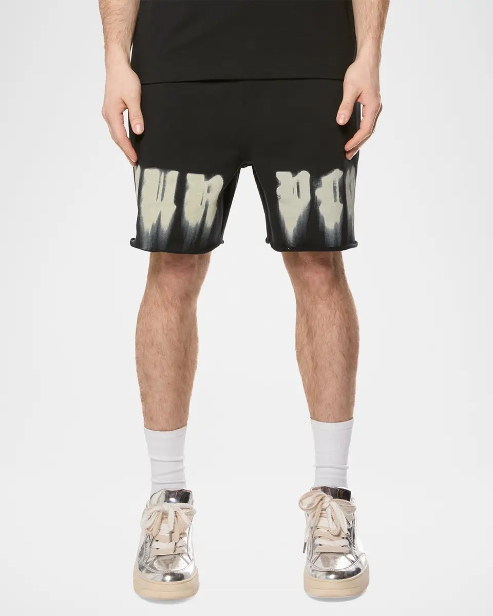 PURPLE Men's Paint Overlay Heavyweight Fleece Shorts | Thumbnail 3 PURPLE Men's Paint Overlay Heavyweight Fleece Shorts | Thumbnail 3