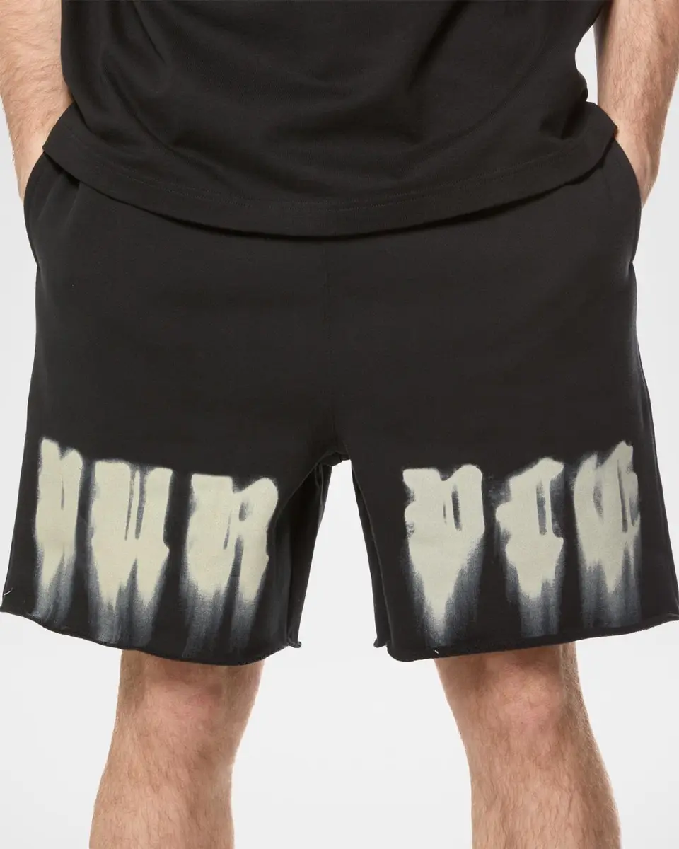 PURPLE Men's Paint Overlay Heavyweight Fleece Shorts | Thumbnail 4 PURPLE Men's Paint Overlay Heavyweight Fleece Shorts | Thumbnail 4