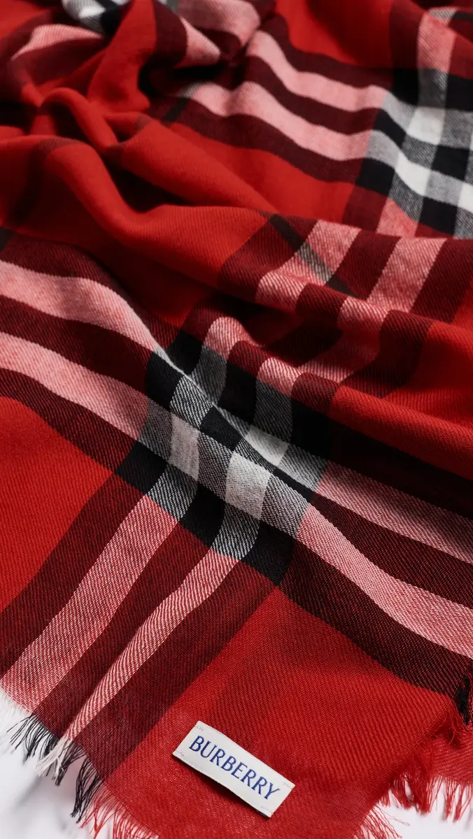 Burberry Wide Check Wool Scarf | Thumbnail 6 Burberry Wide Check Wool Scarf | Thumbnail 6