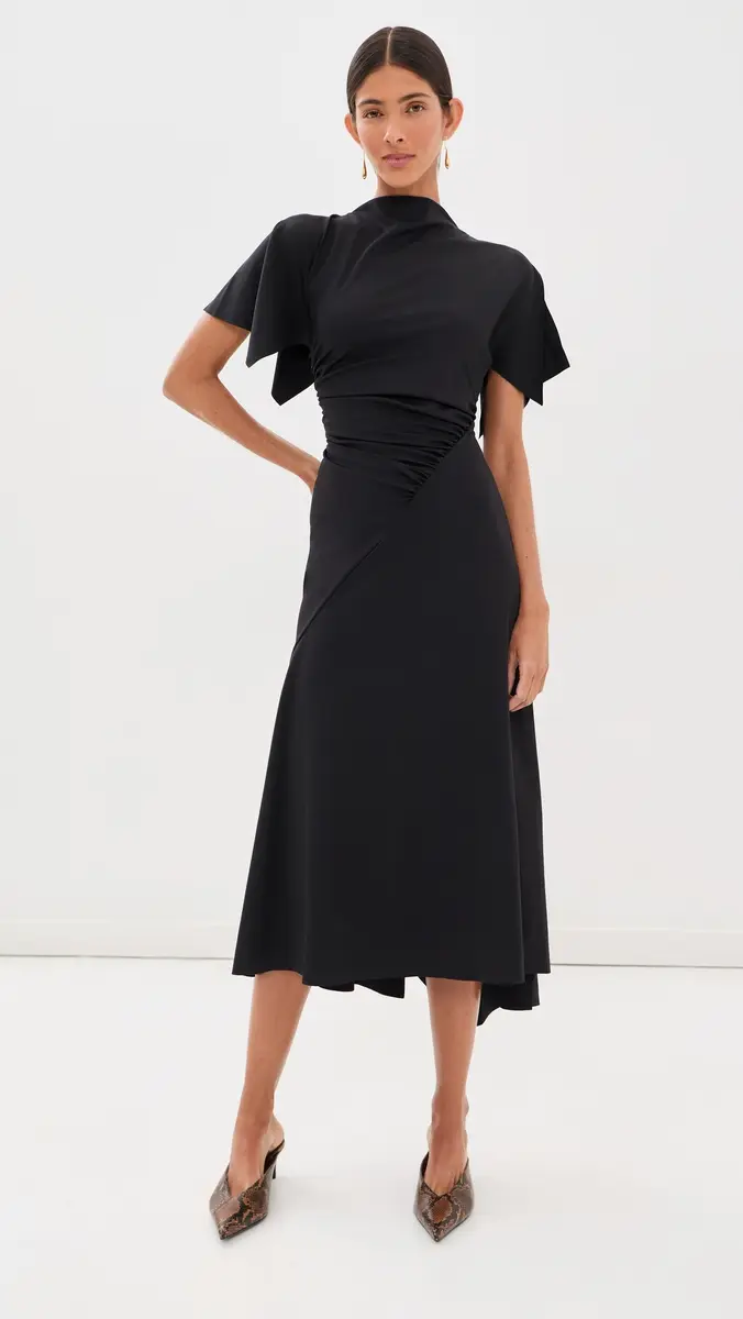 Victoria Beckham Blousey Midi Dress | Thumbnail 2 Victoria Beckham Blousey Midi Dress | Thumbnail 2