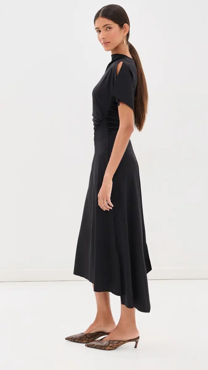 Victoria Beckham Blousey Midi Dress | Thumbnail 4 Victoria Beckham Blousey Midi Dress | Thumbnail 4