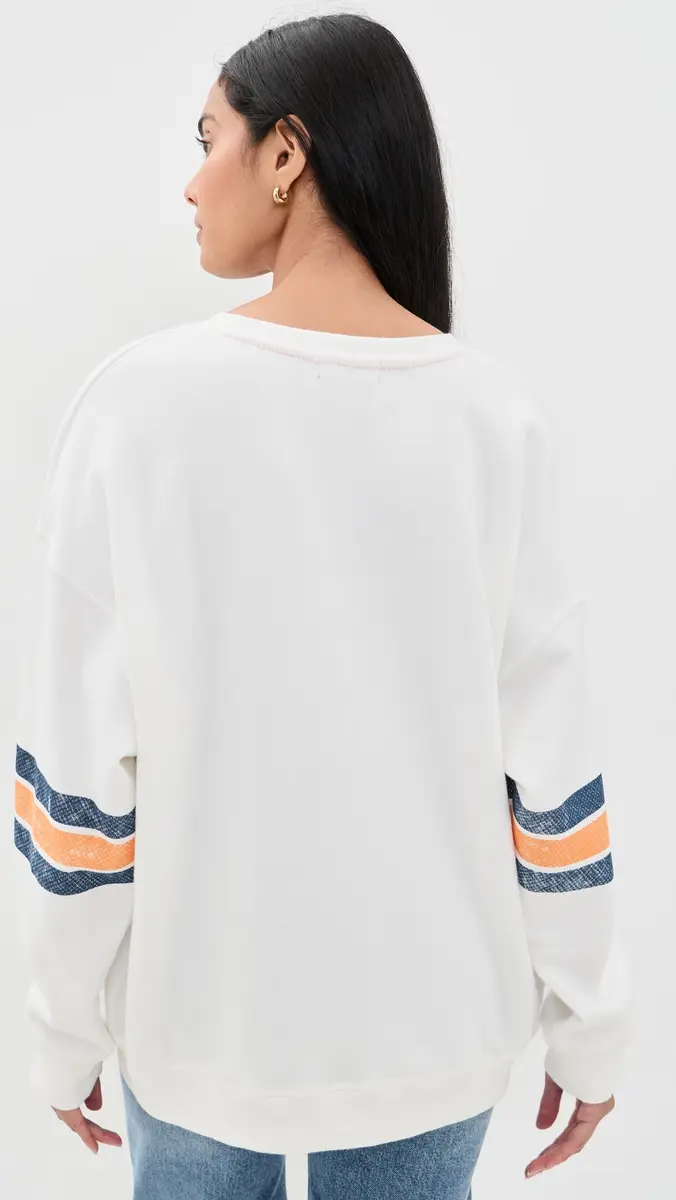 Junk Food Chicago Bears Oversized Striped Fleece Sweatshirt | Thumbnail 3
