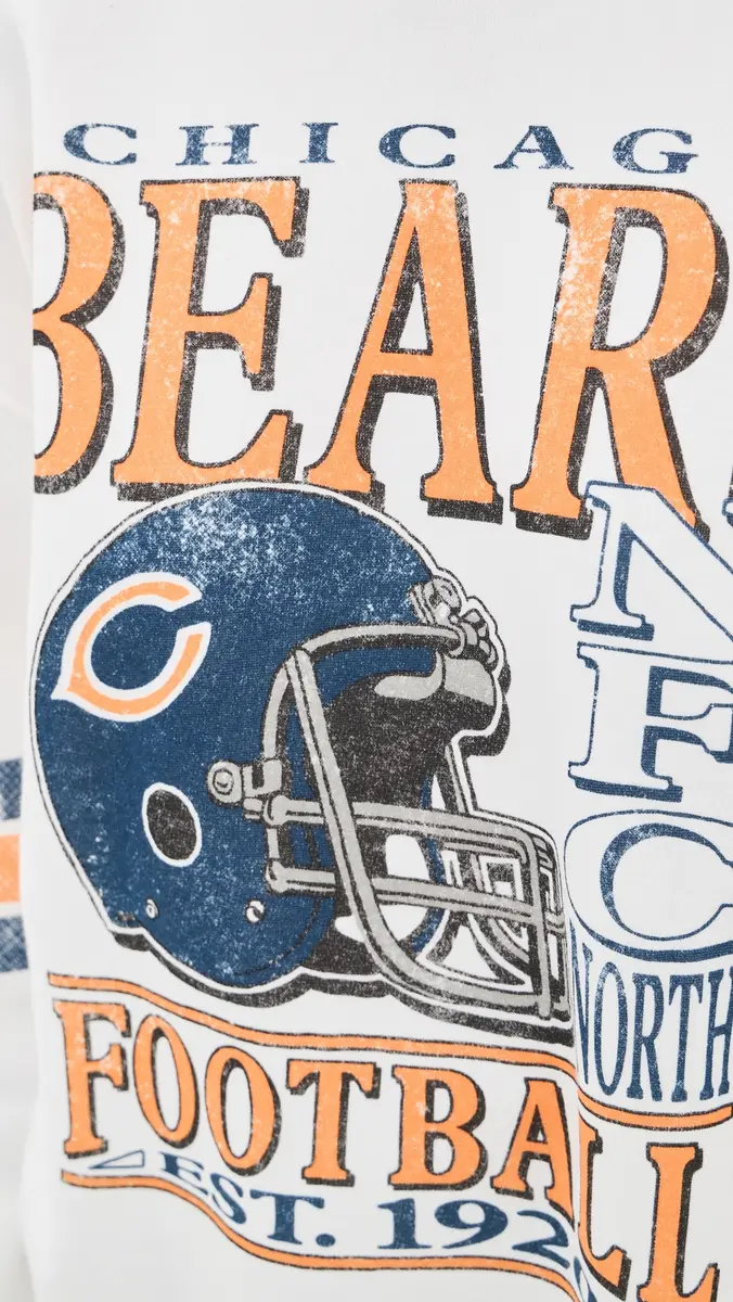 Junk Food Chicago Bears Oversized Striped Fleece Sweatshirt | Thumbnail 6