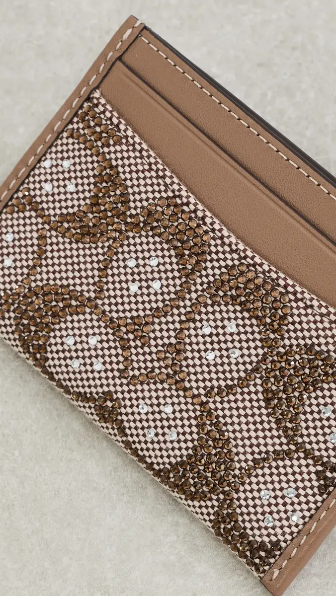 Coach Crystal Signature Jacquard Essential Card Case | Thumbnail 4 Coach Crystal Signature Jacquard Essential Card Case | Thumbnail 4