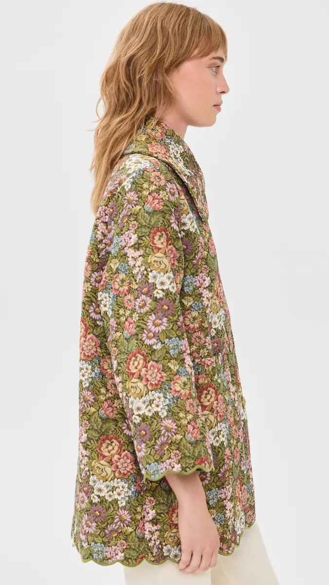 Farm Rio Flower Jacquard Trench Coat | Thumbnail 4 Farm Rio Flower Jacquard Trench Coat | Thumbnail 4