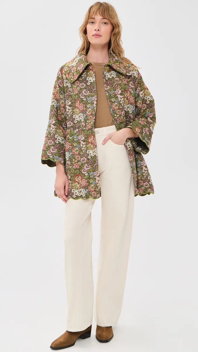 Farm Rio Flower Jacquard Trench Coat | Thumbnail 5 Farm Rio Flower Jacquard Trench Coat | Thumbnail 5