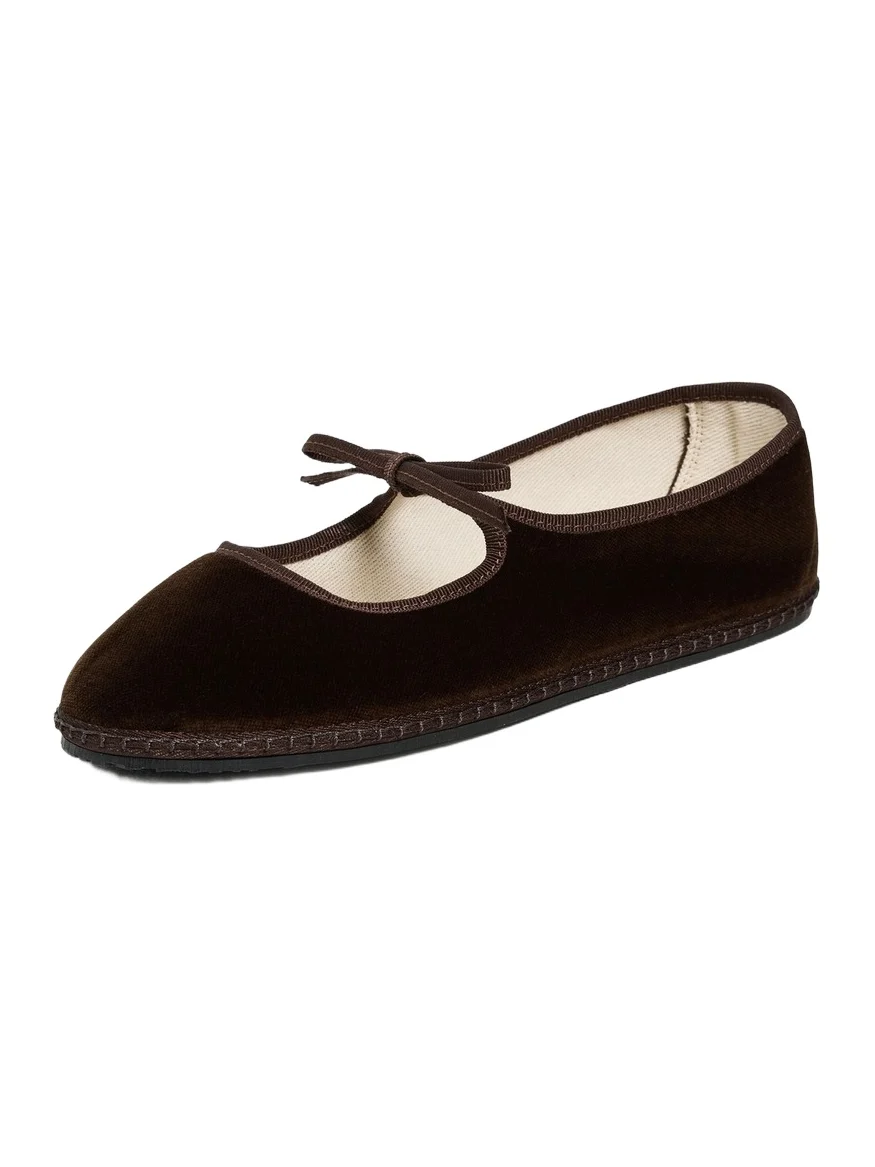Vibi Venezia Brigitte Velvet Mary Jane Flats
