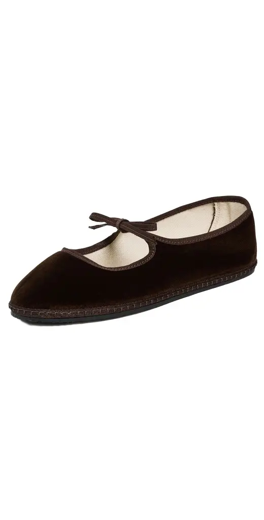 Brigitte Velvet Mary Jane Flats