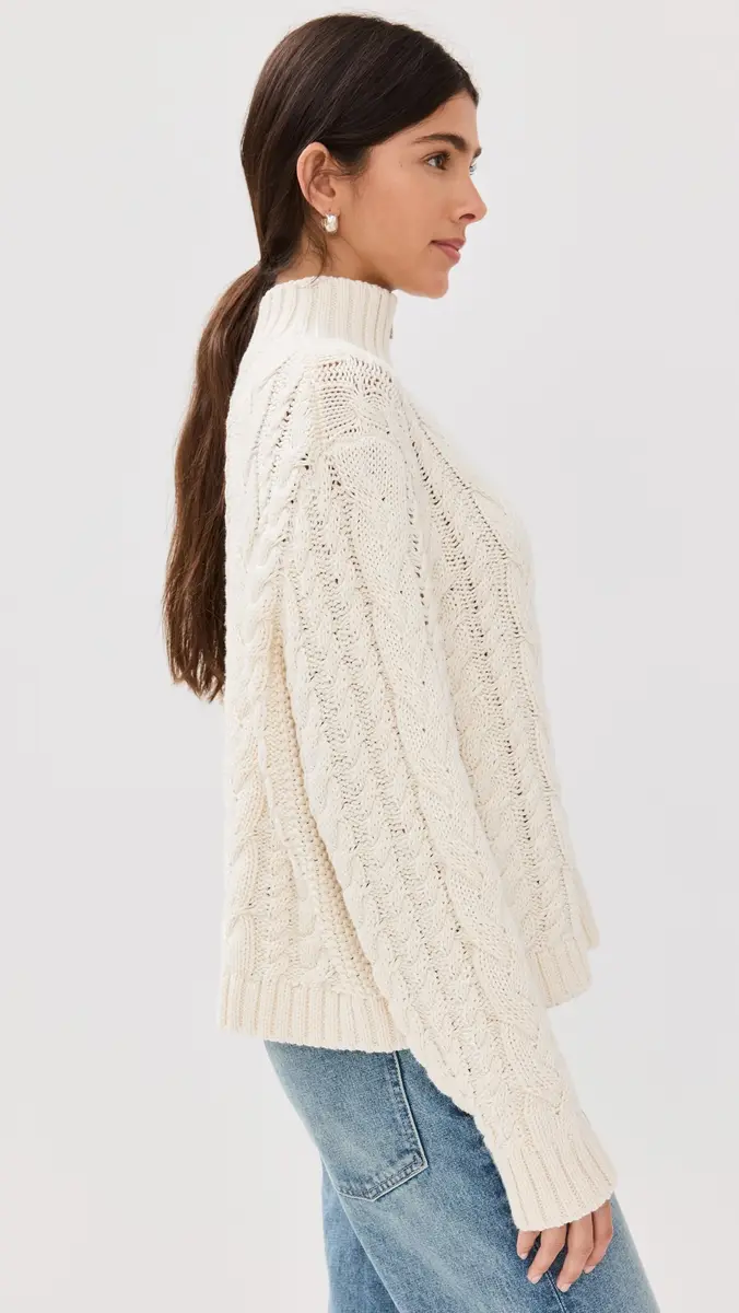 Jenni Kayne Cotton Cable Half Zip | Thumbnail 4