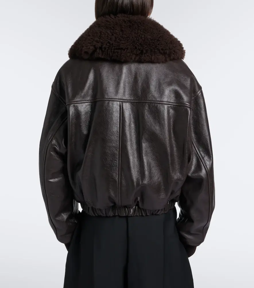 Lemaire Shearling-trimmed leather blouson jacket | Thumbnail 6 Lemaire Shearling-trimmed leather blouson jacket | Thumbnail 6