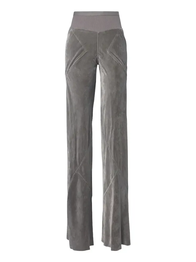 Bias velvet wide-leg pants