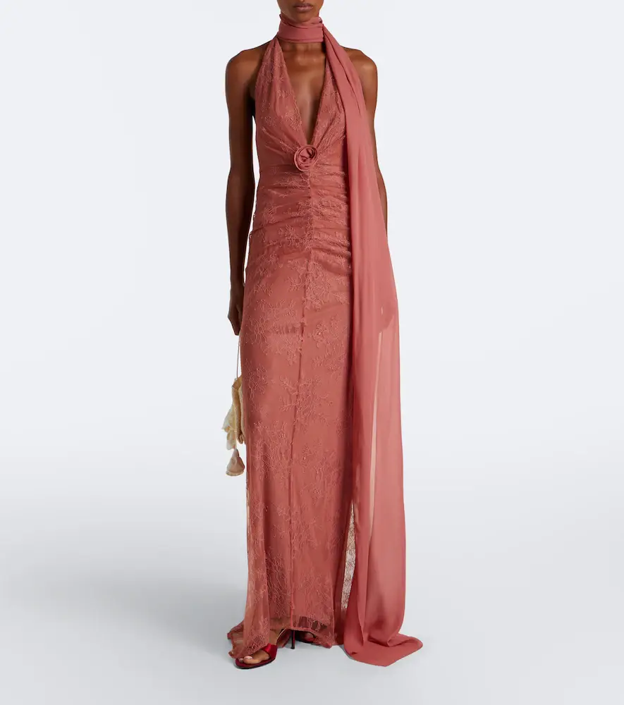 DE LA VALI Amora ruched scarf-detail lace maxi dress | Thumbnail 6 DE LA VALI Amora ruched scarf-detail lace maxi dress | Thumbnail 6