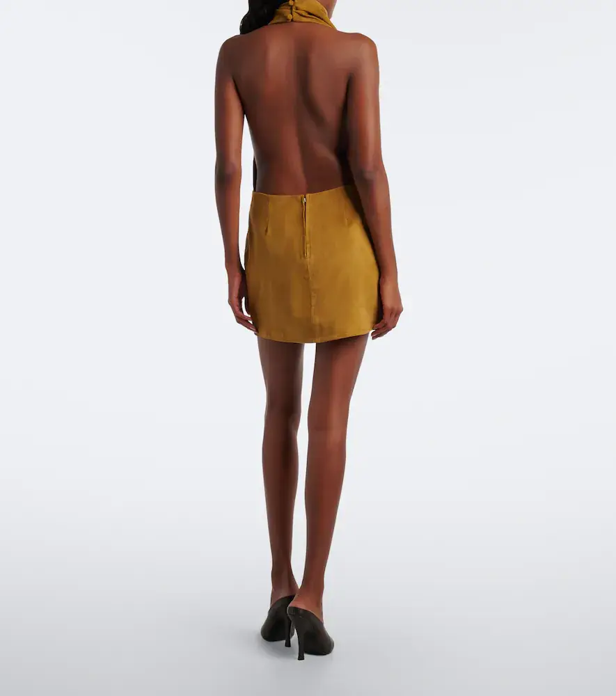 Retrofête Retrofête Zoriel draped open-back suede minidress | Thumbnail 5