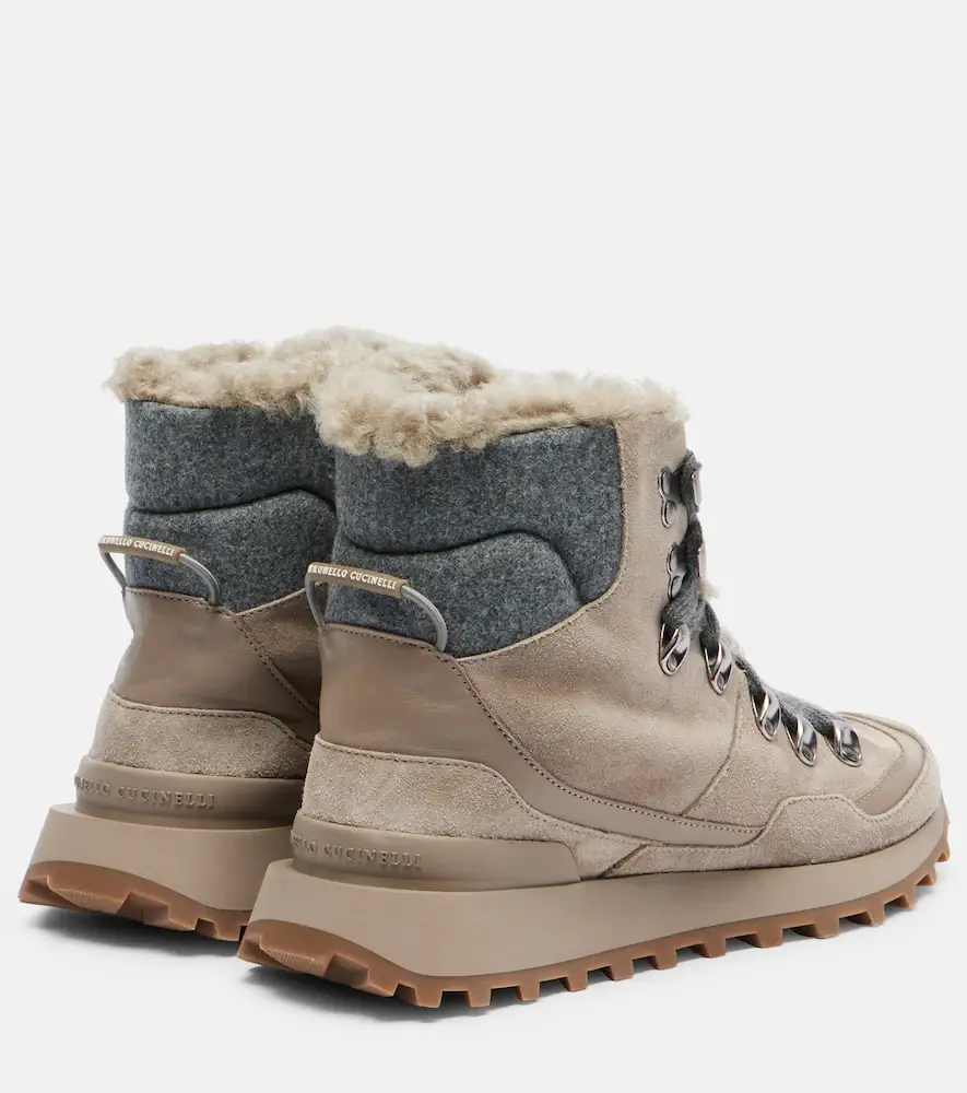 Brunello Cucinelli Monili shearling-trimmed suede ankle boots | Thumbnail 5 Brunello Cucinelli Monili shearling-trimmed suede ankle boots | Thumbnail 5