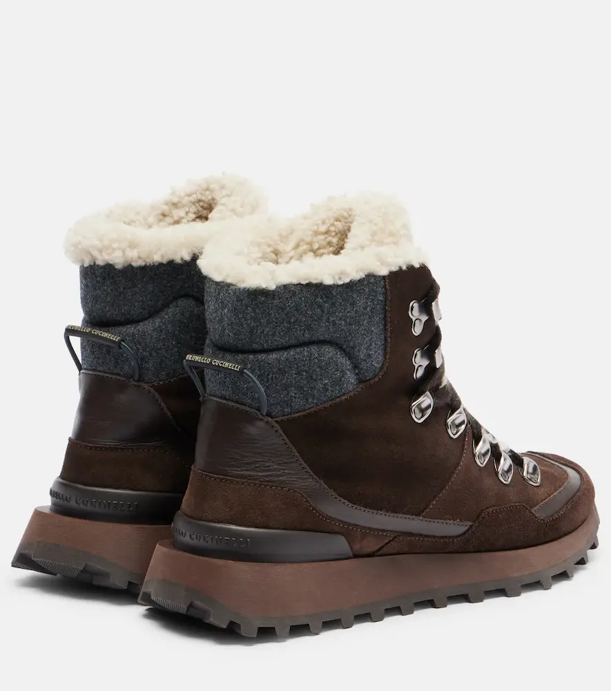 Brunello Cucinelli Monili shearling-trimmed suede ankle boots | Thumbnail 5 Brunello Cucinelli Monili shearling-trimmed suede ankle boots | Thumbnail 5